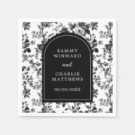 Servilleta De Papel Boda Chinoiserie de la antigüedad negra