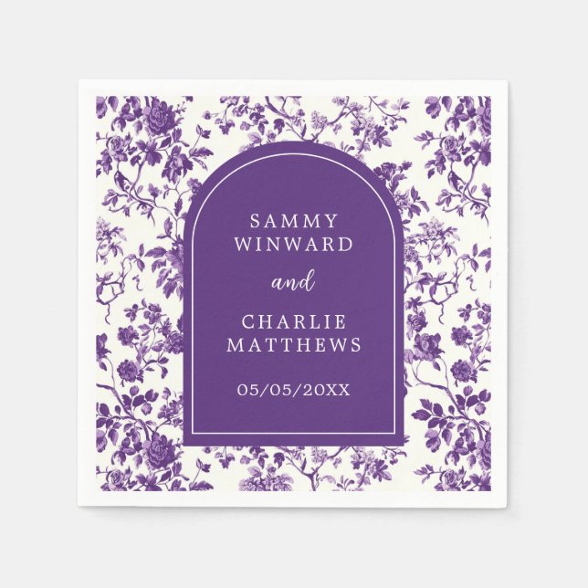 Servilleta De Papel Boda Chinoiserie Purple Antique (Anverso)