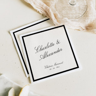Servilleta De Papel Boda Clásica Caligrafía Dinero Antiguo