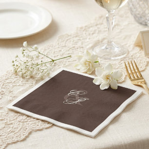 Servilleta De Papel Boda Clásica de Dinero Antiguo Marrón Oscuro
