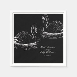 Servilleta De Papel Boda clásica elegante en blanco y negro