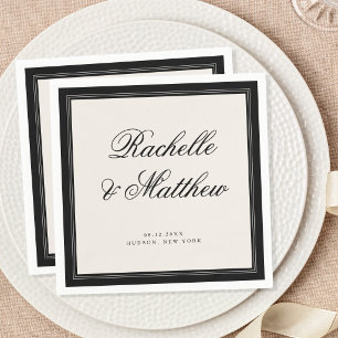 Servilleta De Papel Boda Clásica Marfil Dinero Antiguo