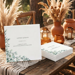 Servilleta De Papel Boda Clásica Minimalista Estética Suave y Elegante