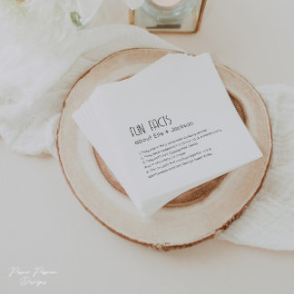 Servilleta De Papel Boda Cocktail Napkins con hechos divertidos!