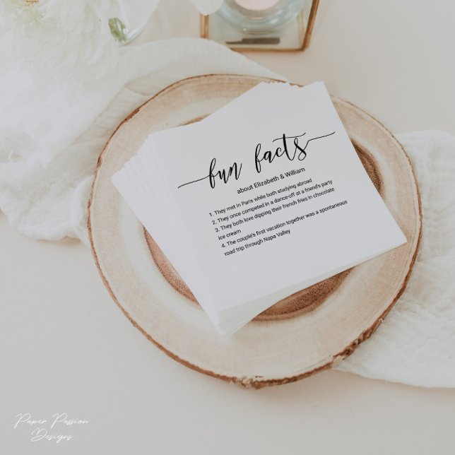 Servilleta De Papel Boda Cocktail Napkins con hechos divertidos! (Subido por el creador)