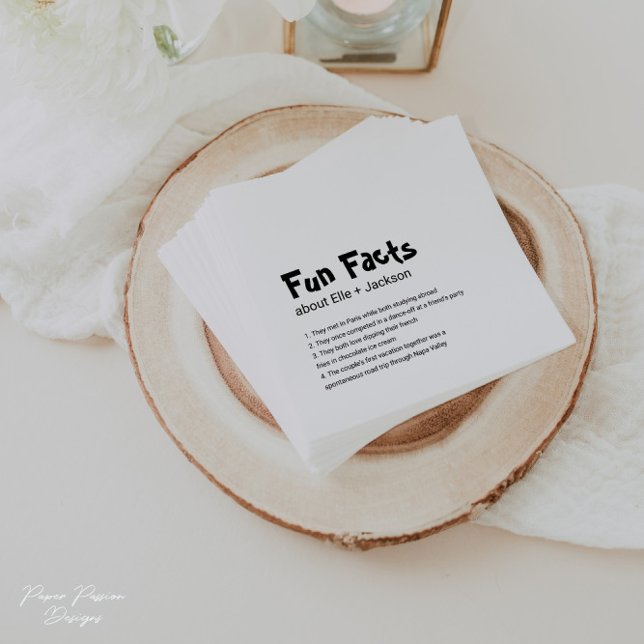 Servilleta De Papel Boda Cocktail Napkins con hechos divertidos! (Subido por el creador)