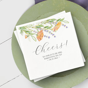 Servilleta De Papel Boda Cocktail Napkins Naranja Flores acuáticas