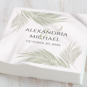 Servilleta De Papel Boda Cóctel Elegante Palm Leaves de Verdor