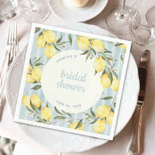 Servilleta De Papel Boda con Acuarela Mediterránea de Cítricos