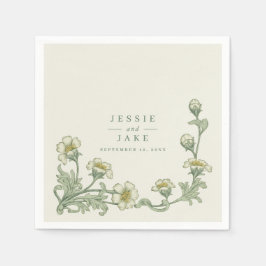Servilleta De Papel Boda con borde floral vintage