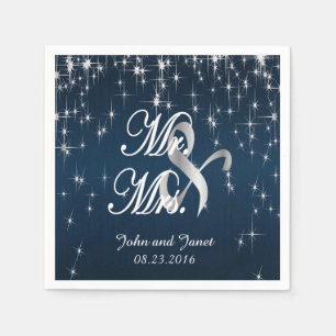 Servilleta De Papel Boda con encanto de Star Struck   Azul marino