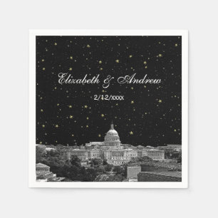 Servilleta De Papel Boda con Estrellas de la Silueta de Washington DC
