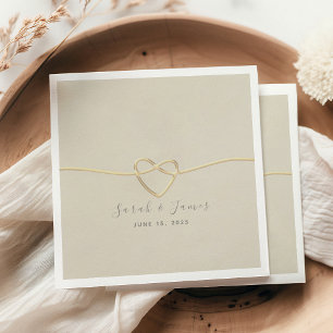 Servilleta De Papel Boda con guión dorado