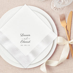 Servilleta De Papel Boda con letra elegante rústica