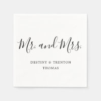 Boda con letra elegante y sencilla para Sr y Sra
