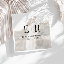 Boda con Monograma de Foto Personalizada Moderna y