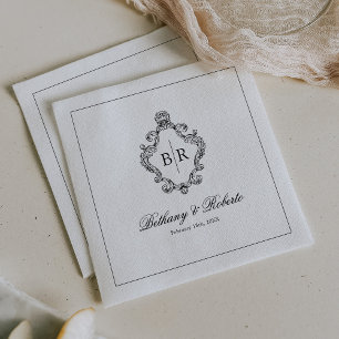 Servilleta De Papel Boda con Monograma Vintage