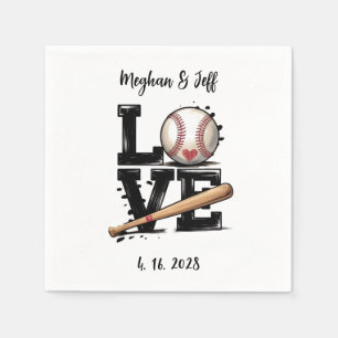 Servilleta De Papel Boda con temas de béisbol personalizado