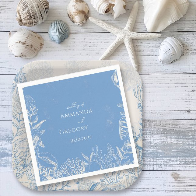 Servilleta De Papel Boda con temática de Blue Toile Ocean (Subido por el creador)