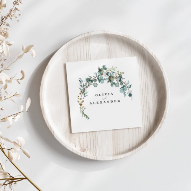 Servilleta De Papel Boda con vegetación de eucalipto (Subido por el creador)