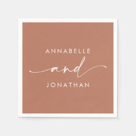 Servilleta De Papel Boda contemporáneo mínimo de terracota moderna