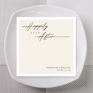 Servilleta De Papel Boda Cream Monoline Felices Para Siempre