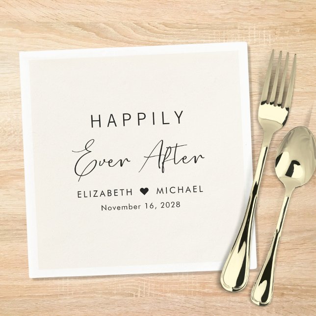 Servilleta De Papel Boda crema Chic Felices Para Siempre (Subido por el creador)