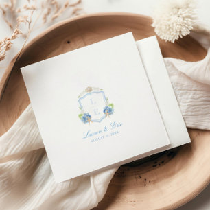 Servilleta De Papel Boda Cresta Monograma Costera