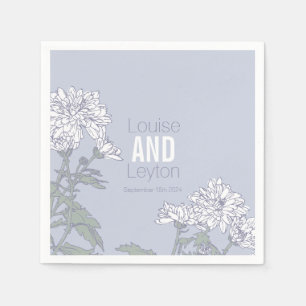 Servilleta De Papel Boda crisantemo personalizado de flores blancas