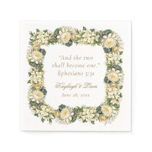 Boda Cristiana Verso de la Biblia Flor Blanca