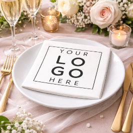 Servilleta De Papel Boda Cuadrada Minimalista Negra Sofisticada
