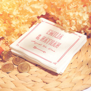 Servilleta De Papel Boda Cupido Dibujado a Mano Retro Moderno y Audaz