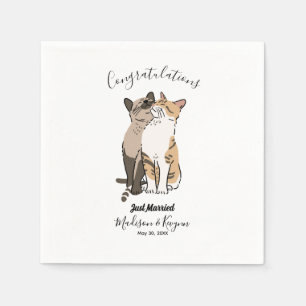 Servilleta De Papel Boda Cute Cats
