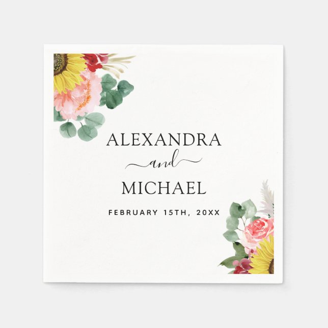 Servilleta De Papel Boda de acuarela de Eucalyptus Country (Anverso)