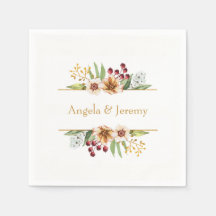 Boda de acuarela de flores silvestres de otoño