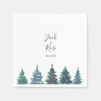 Servilleta De Papel Boda de acuarela de invierno