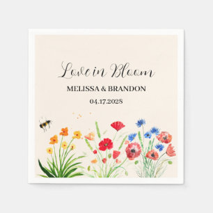 Servilleta De Papel Boda de acuarela de primavera en el jardín de flor