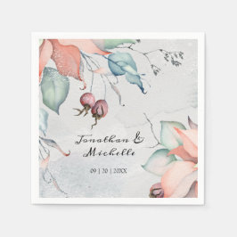 Servilleta De Papel Boda de acuarela de vacaciones de Navidades de inv