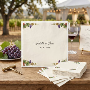 Servilleta De Papel Boda de Acuarela de Viñedo de Napa Valley