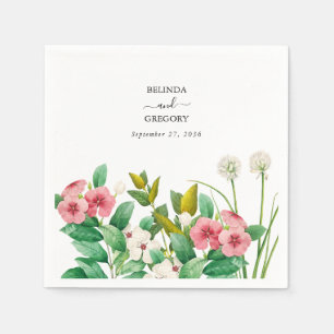 Servilleta De Papel Boda de acuarela de Wildflowers Periwinkle