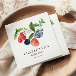 Servilleta De Papel Boda de Acuarela Dulce de Frutas Rojas y Azules