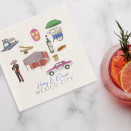 Servilleta De Papel Boda de Acuarela en Ciudad de México