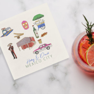 Servilleta De Papel Boda de Acuarela en Ciudad de México