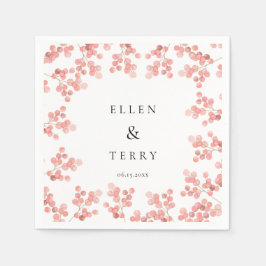 Servilleta De Papel Boda de acuarela floral rosa para el aliento del b