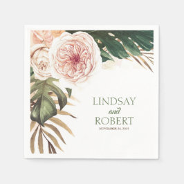 Servilleta De Papel Boda de acuarela tropical