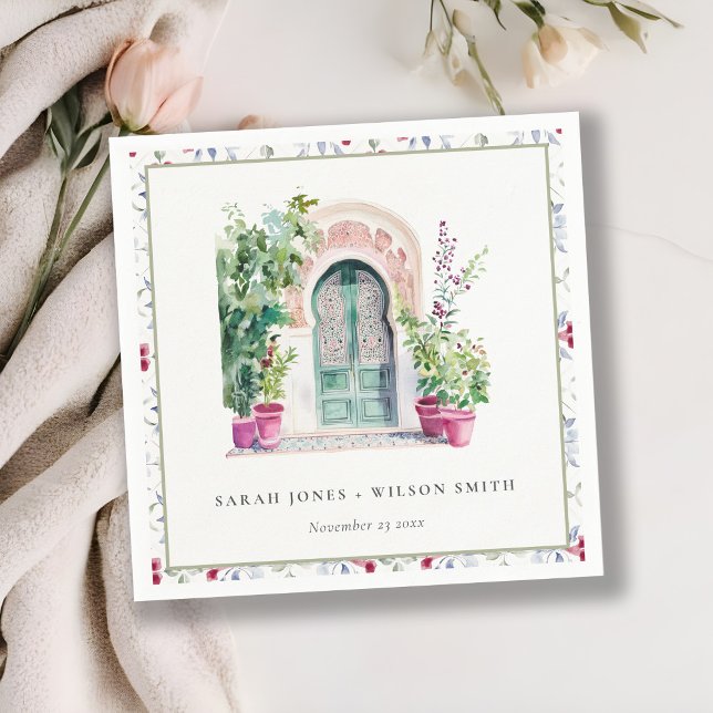 Servilleta De Papel Boda de acuarela tropical marroquí (Subido por el creador)