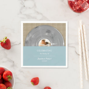 Servilleta De Papel Boda de álbum de vinilo de música de plata retro