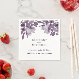 Servilleta De Papel Boda de Ametismo Floral de acuarela romántica