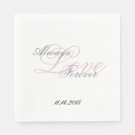 Servilleta De Papel Boda de amor gris de Rubor blanco rosado