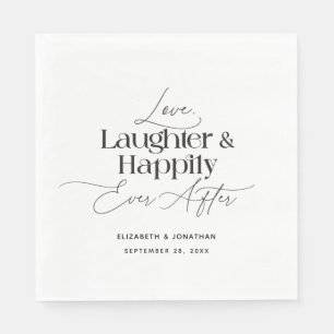 Servilleta De Papel Boda de Amor Risa y Felicidad Eterna 